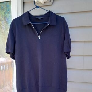The Mens Store Bloomingdale's Navy Polo Shirt XL Half Zipper